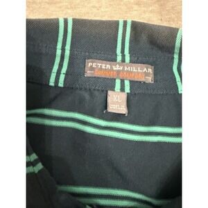 Peter Millar Polo Shirt Mens XL Summer Comfort Green Striped Golf Performance